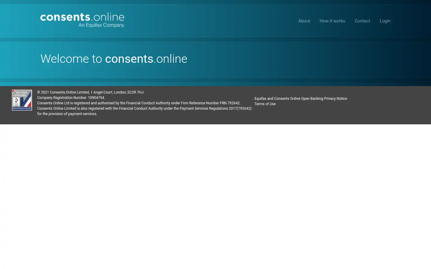 Screenshot of consents.online