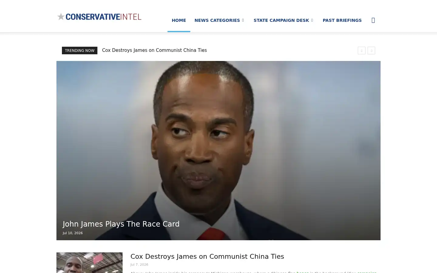 Screenshot of conservativeintel.com