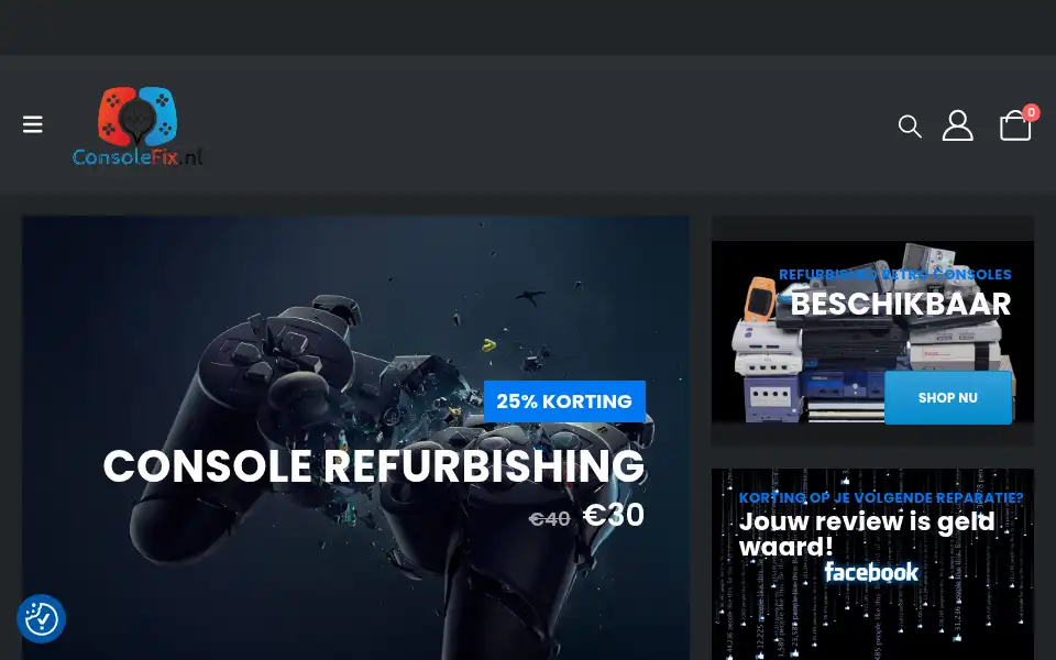 Screenshot of consolefix.nl