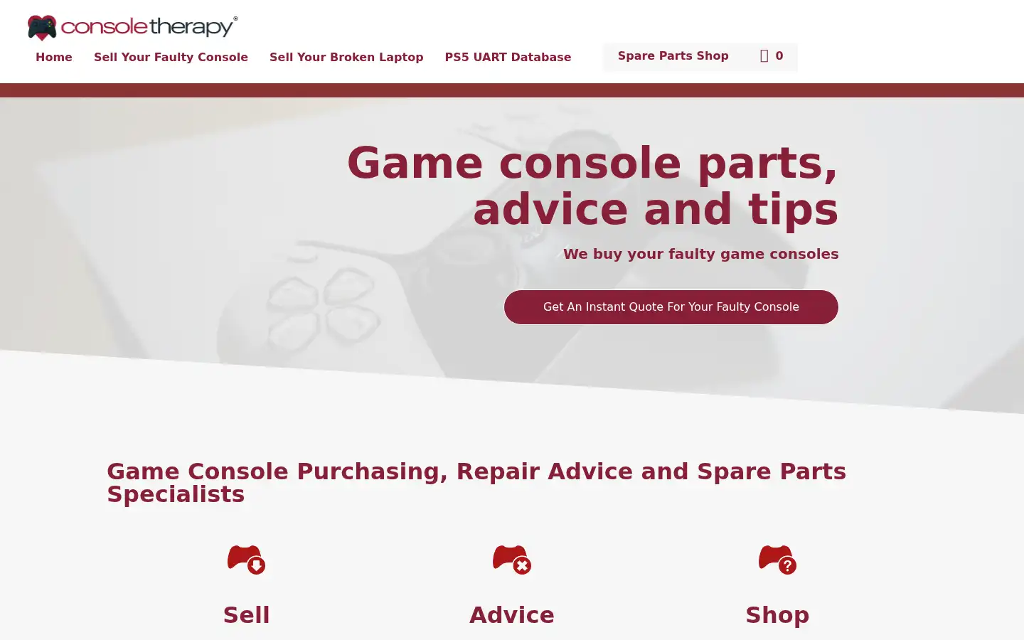Screenshot of consoletherapy.com