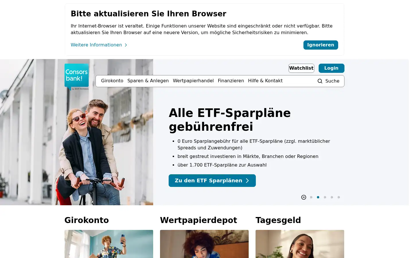 Screenshot of consors.de