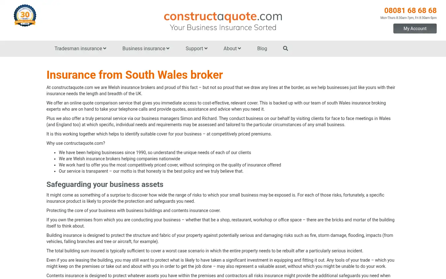 Screenshot of constructaquote.com