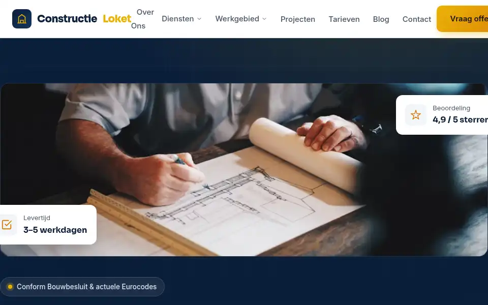 Screenshot of constructieloket.nl