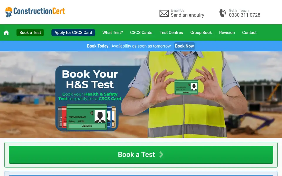 Screenshot of constructioncert.co.uk