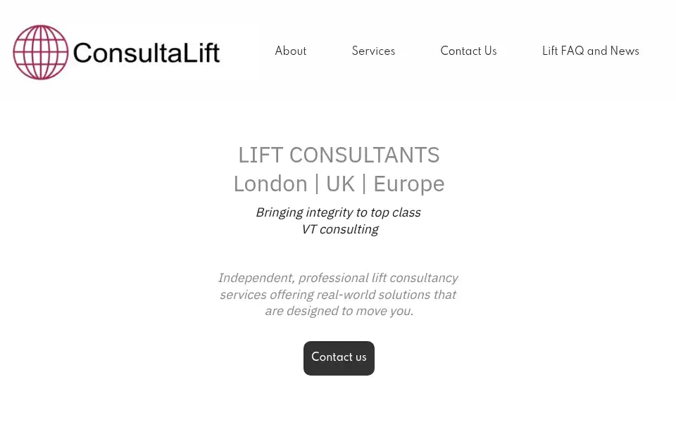 Screenshot of consultalift.co.uk