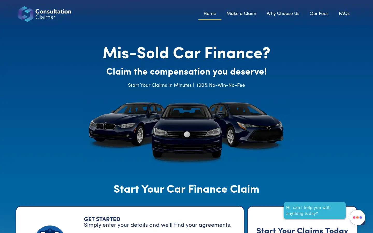 Screenshot of consultationclaims.co.uk