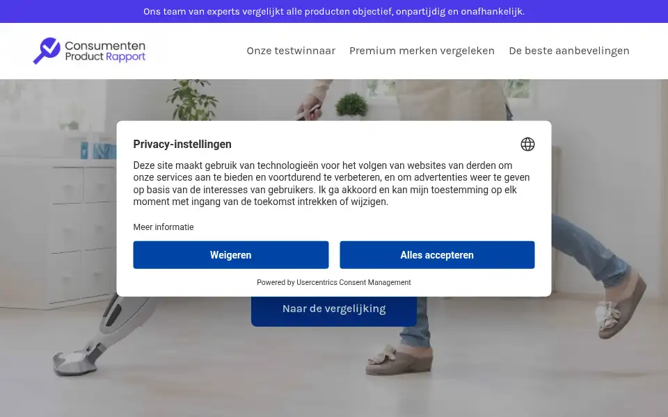 Screenshot of consumentenproductrapport.nl