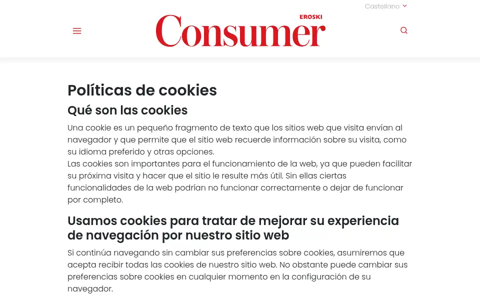 Screenshot of consumer.es