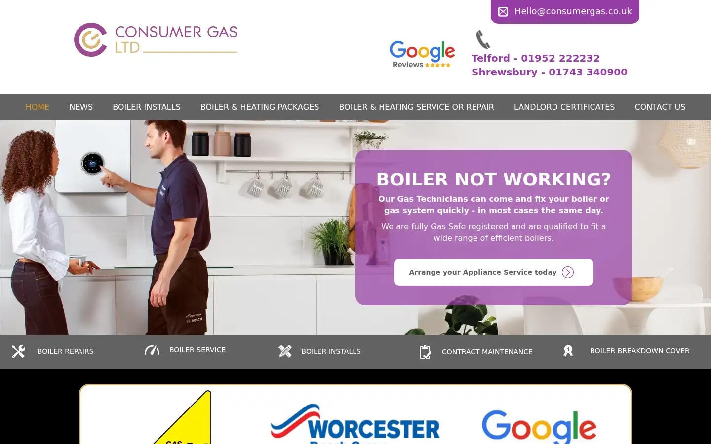 Screenshot of consumergas.co.uk