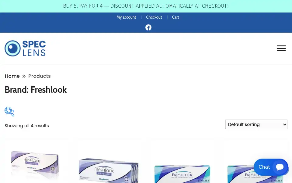 Screenshot of contactlenses24.com