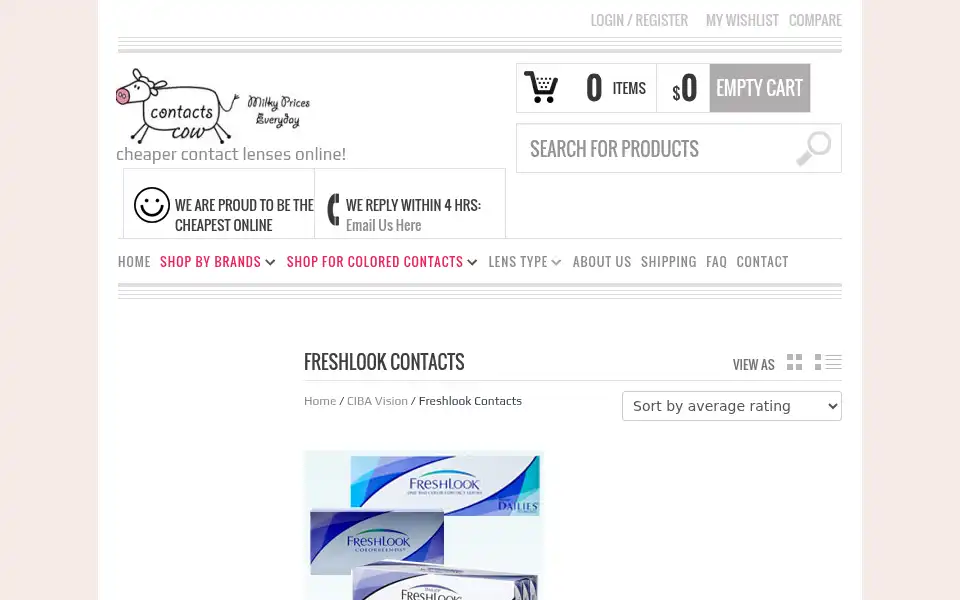 Screenshot of contactscow.com