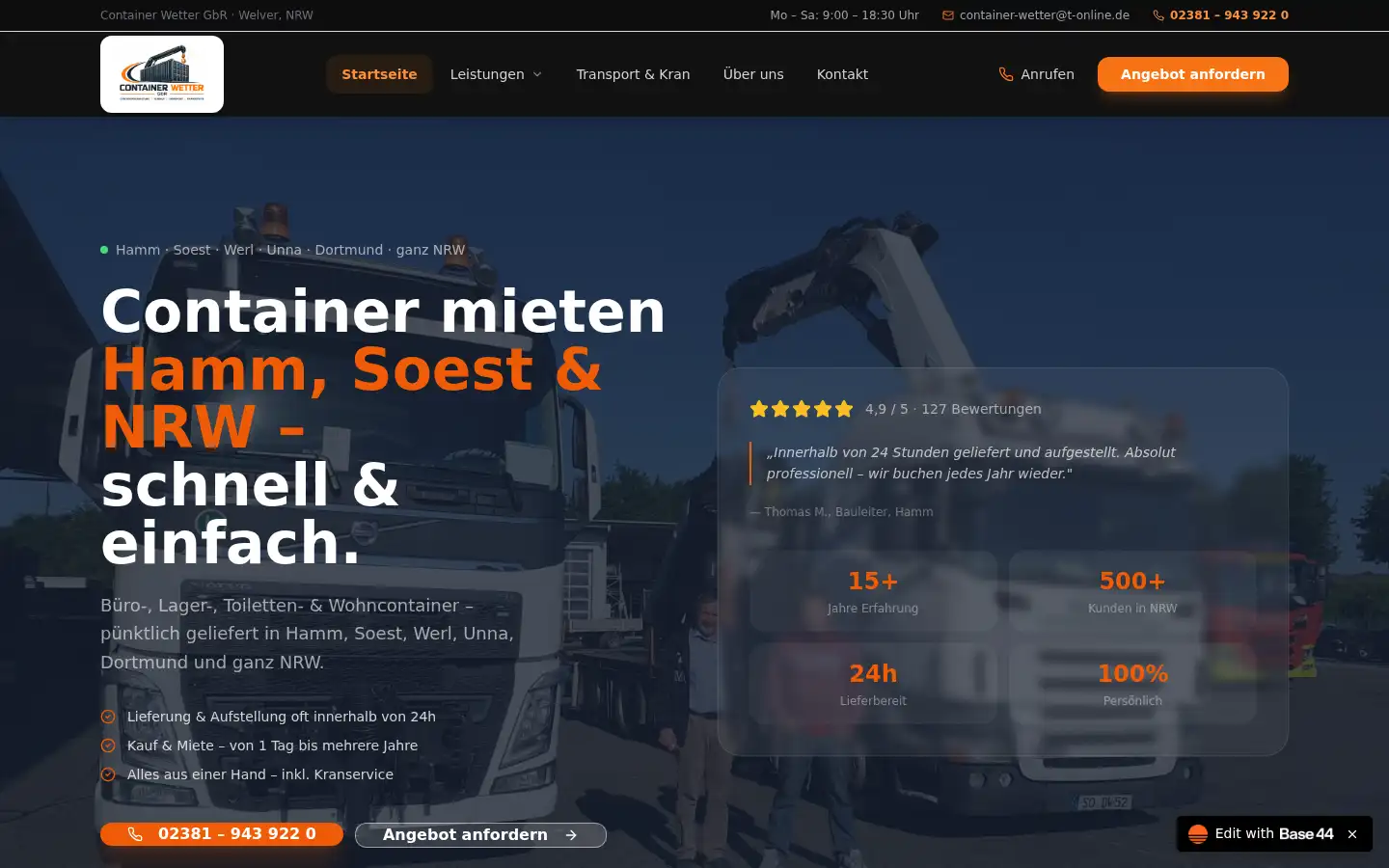 Screenshot of container-wetter.de