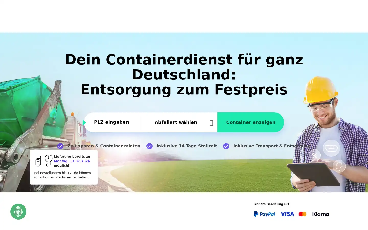 Screenshot of containerdienst.de