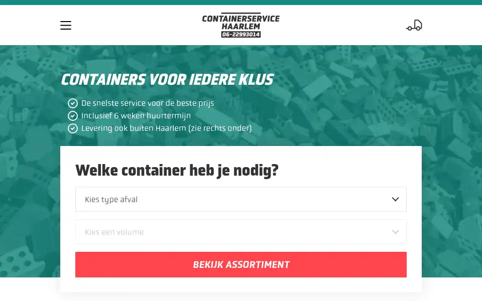 Screenshot of containerservicehaarlem.nl