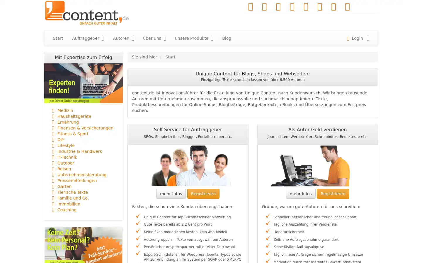 Screenshot of content.de