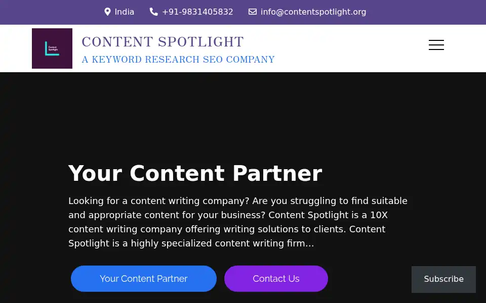 Screenshot of contentspotlight.org