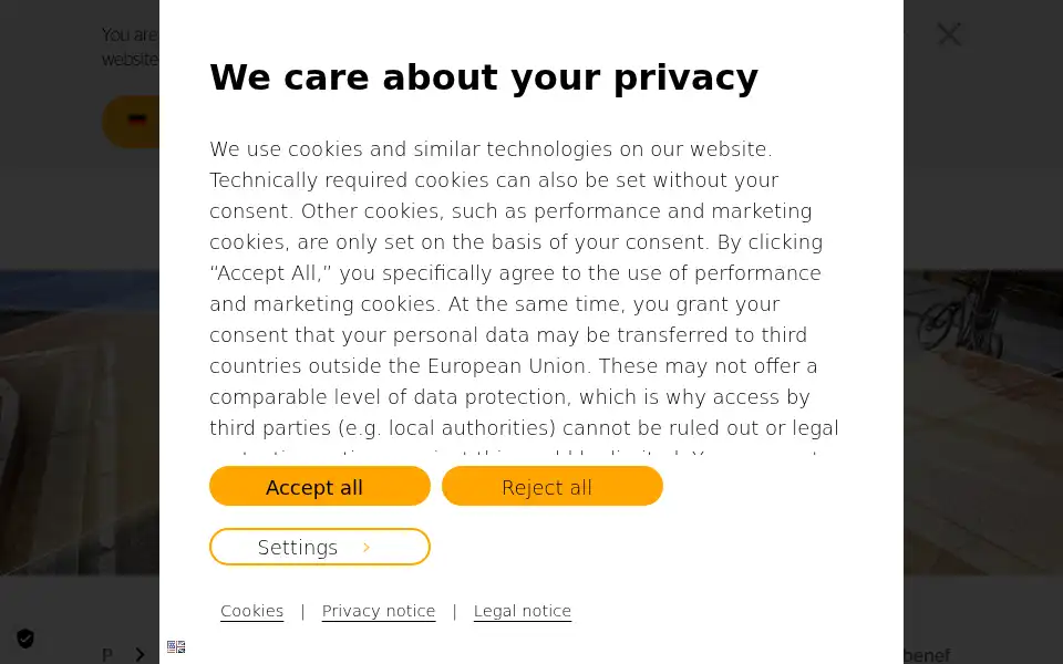 Screenshot of continental.com