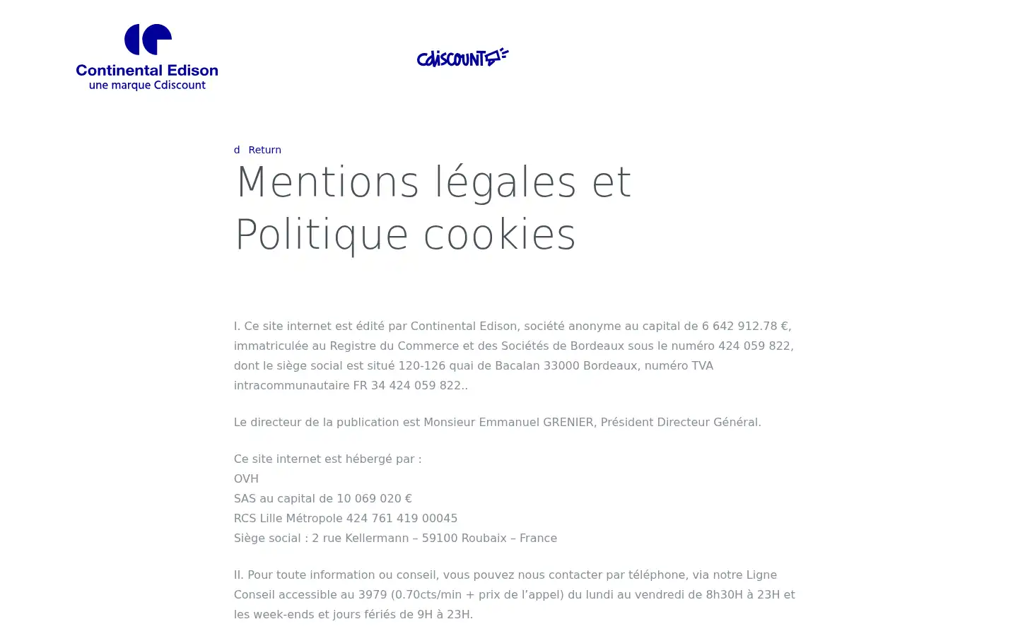 Screenshot of continentaledison.fr