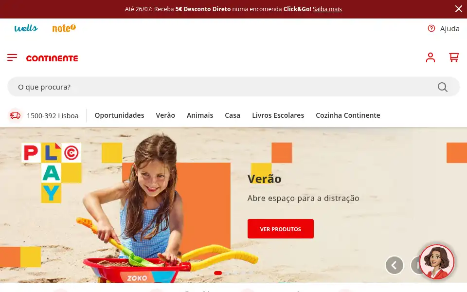 Screenshot of continente.pt