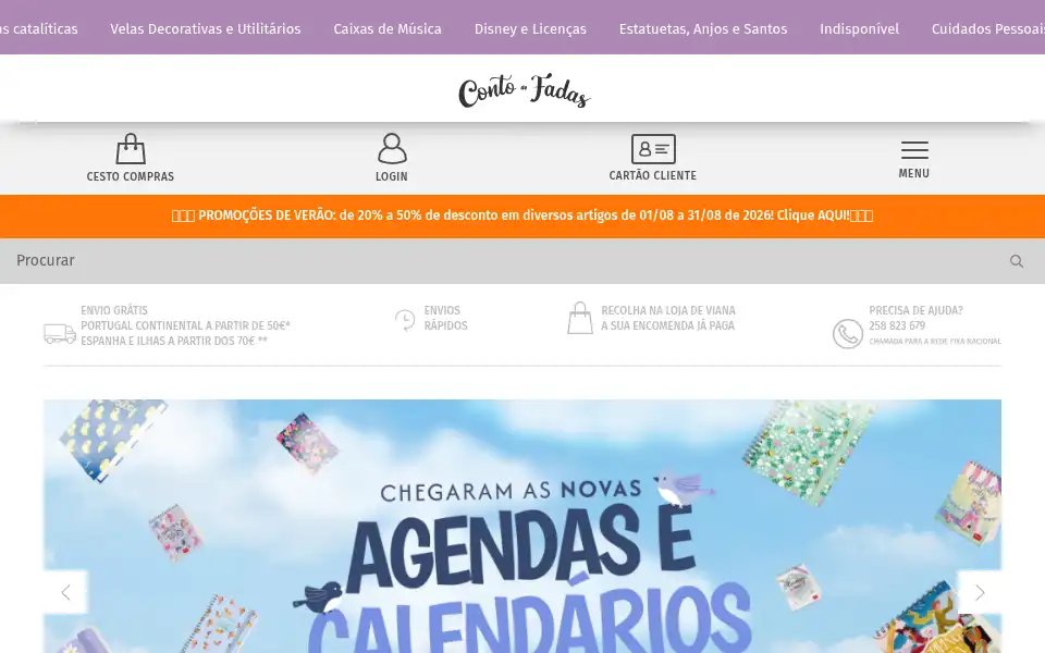 Screenshot of contodefadasviana.com
