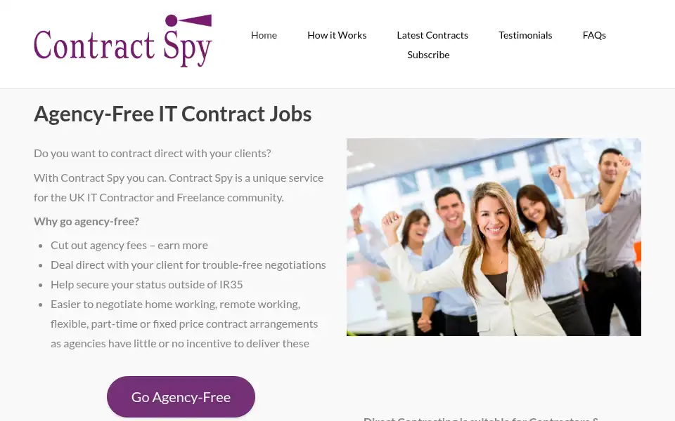 Screenshot of contractspy.co.uk