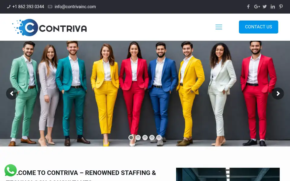Screenshot of contrivainc.com