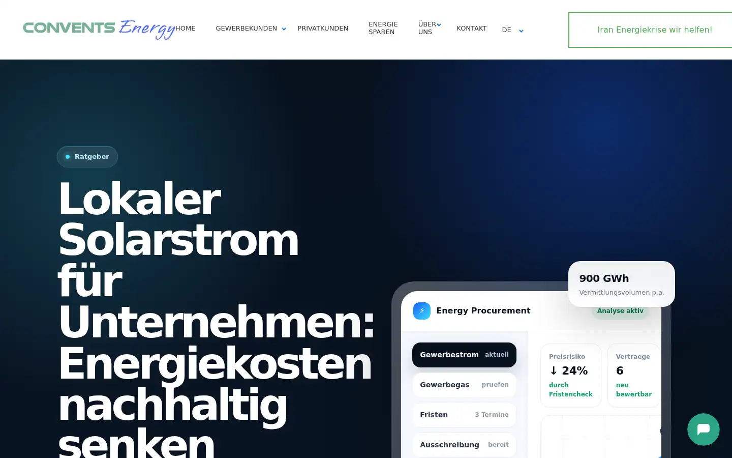 Screenshot of convents-energy.de