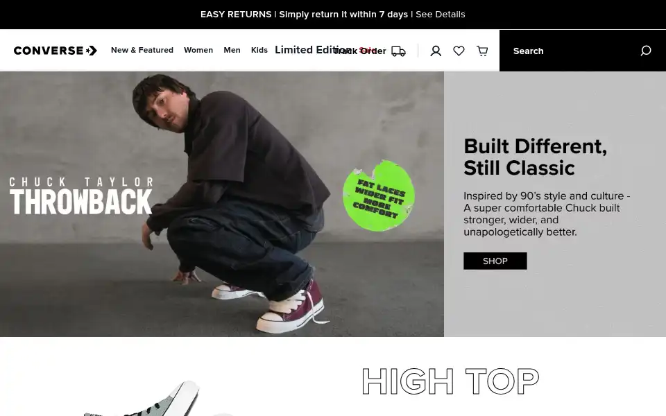 Screenshot of converse.in