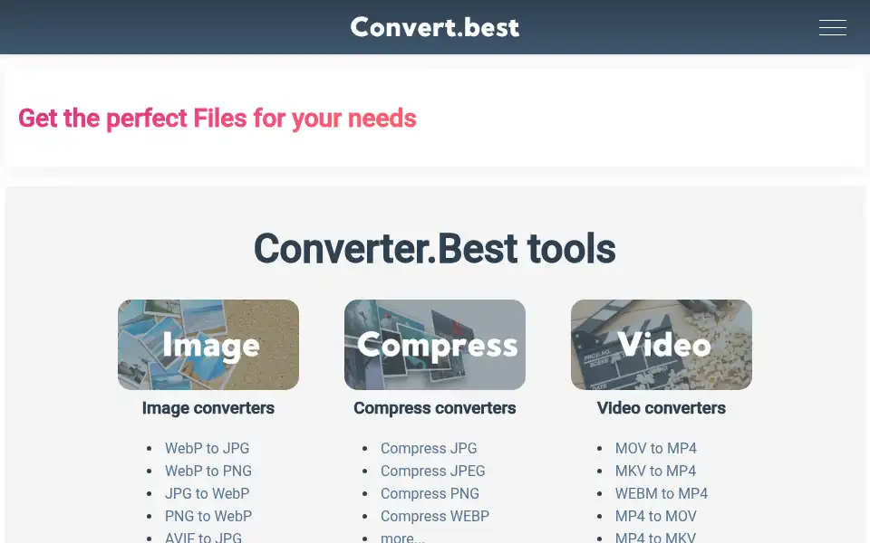 Screenshot of convert.best