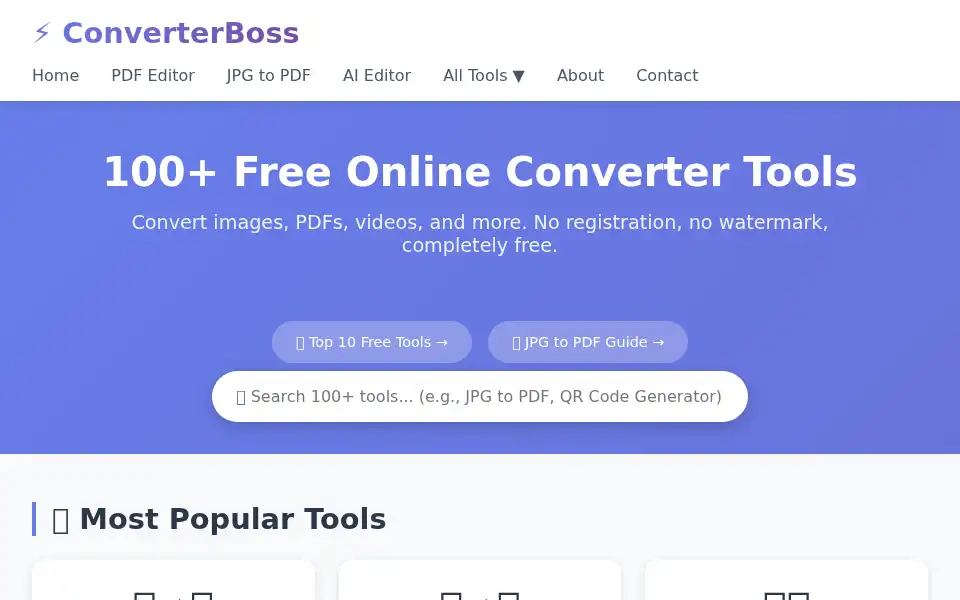 Screenshot of converterboss.com