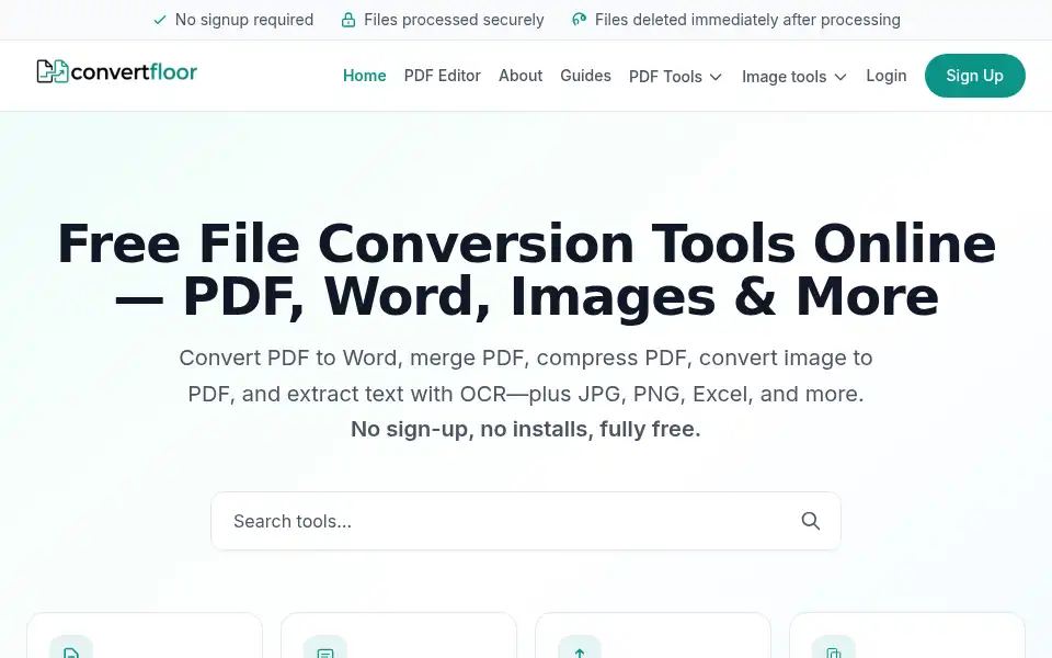 Screenshot of convertfloor.com
