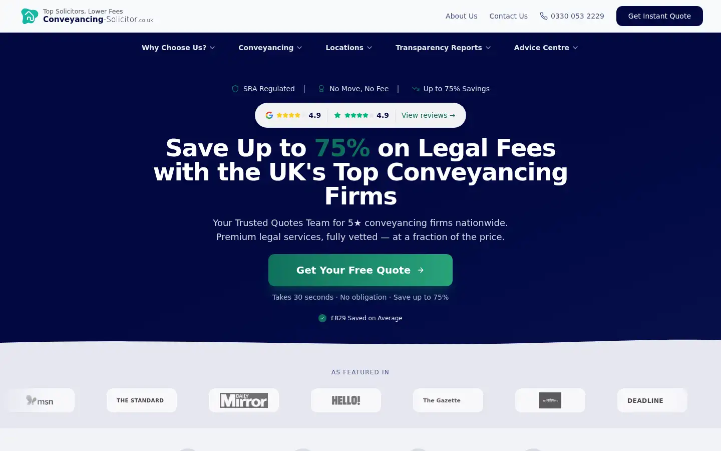 Screenshot of conveyancing-solicitor.co.uk