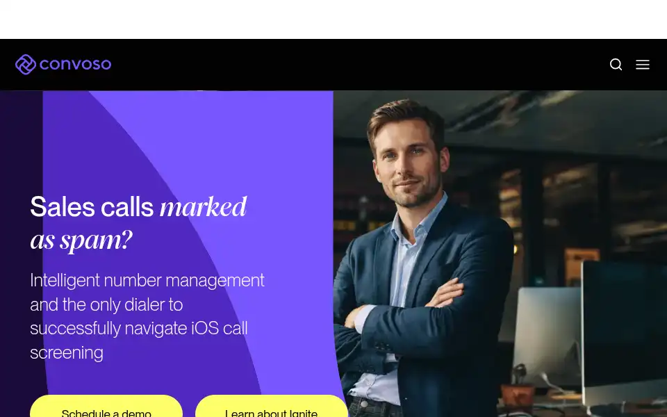 Screenshot of convoso.com