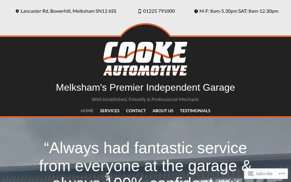 Screenshot of cookeautomotive.com