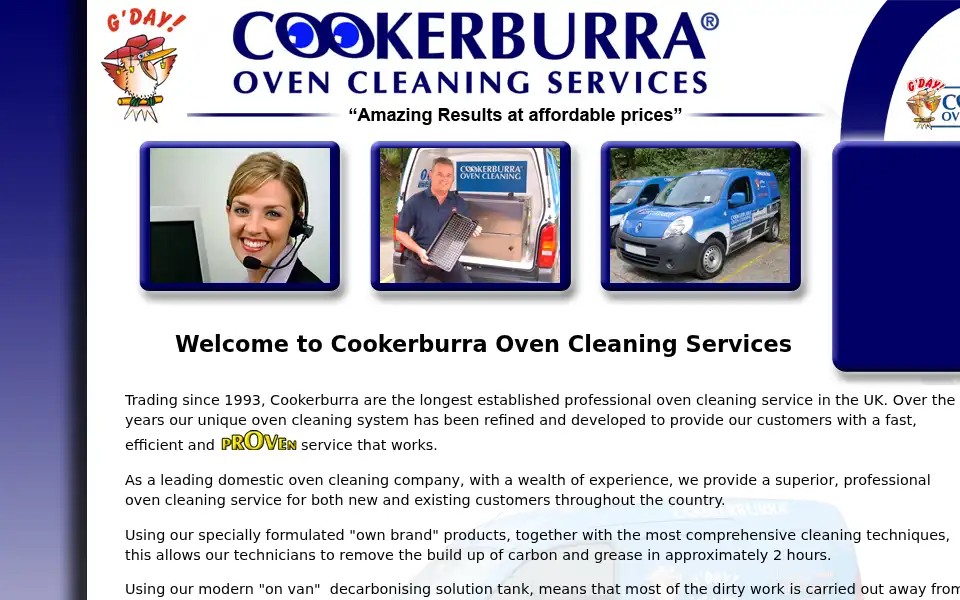 Screenshot of cookerburra.co.uk