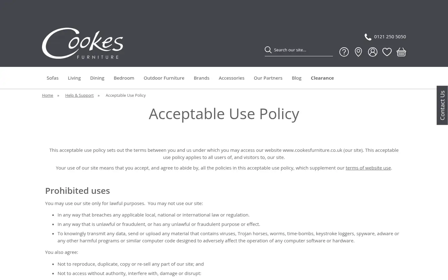 Screenshot of cookesfurniture.co.uk