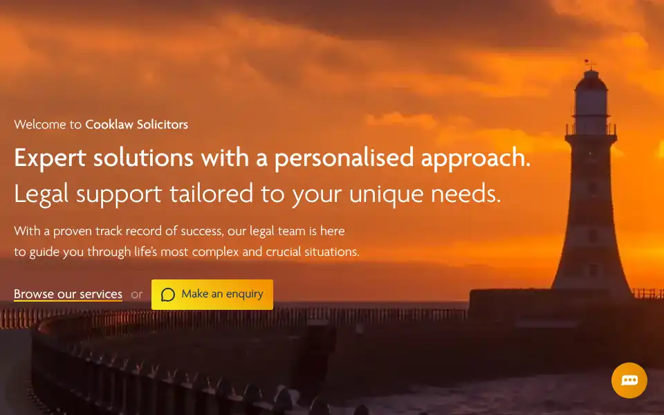Screenshot of cooklaw.co.uk