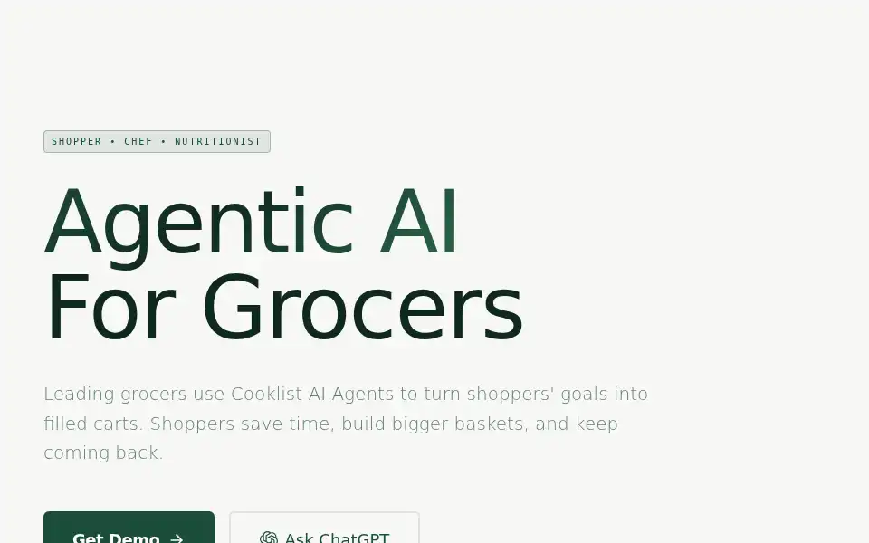 Screenshot of cooklist.com