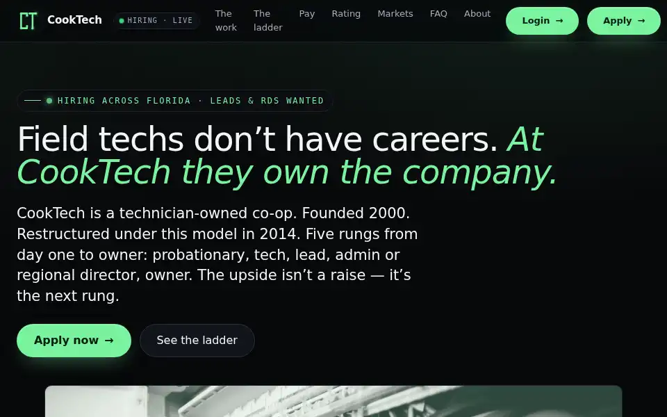 Screenshot of cooktech.us