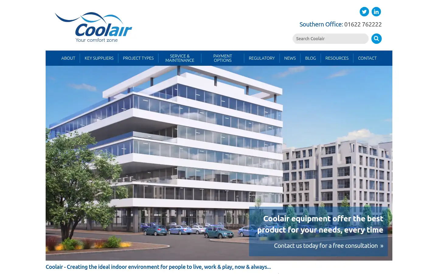 Screenshot of coolair.co.uk