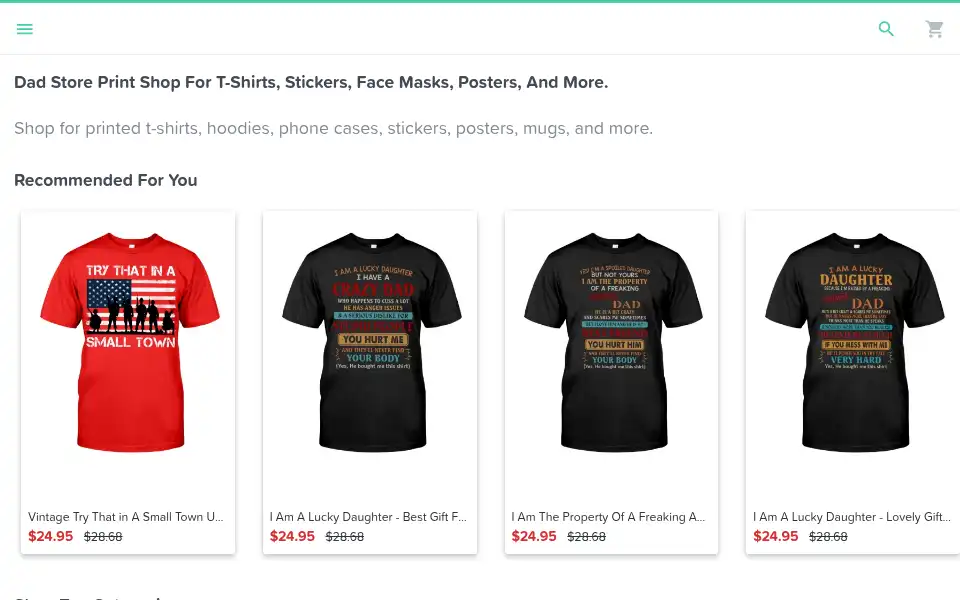 Screenshot of cooldaddytee.com