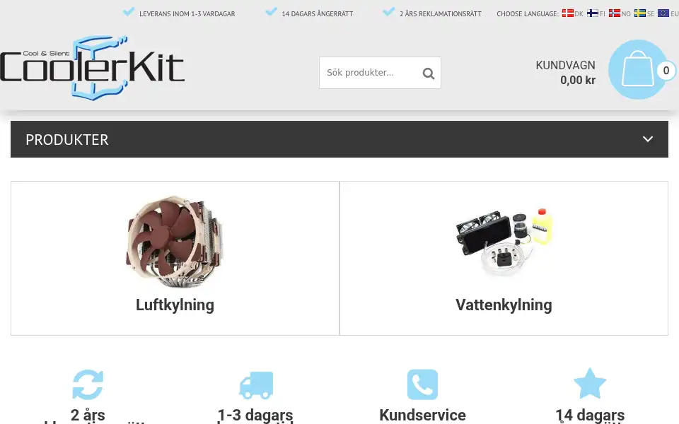 Screenshot of coolerkit.se