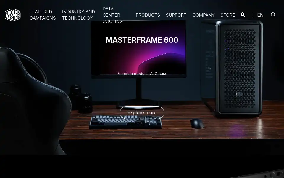 Screenshot of coolermaster-europe.com