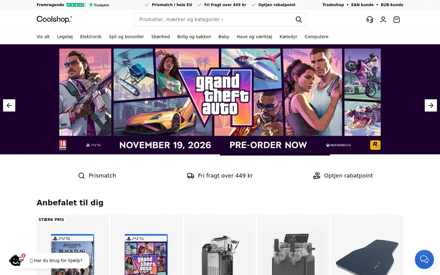 Screenshot of coolshop.dk