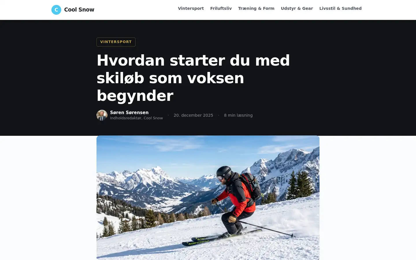 Screenshot of coolsnow.dk