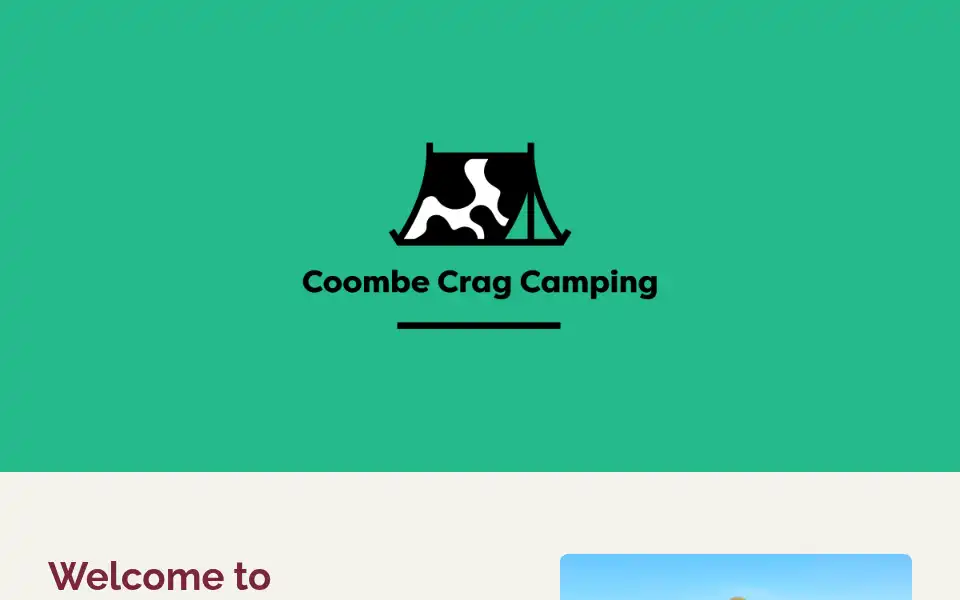 Screenshot of coombecragcamping.co.uk