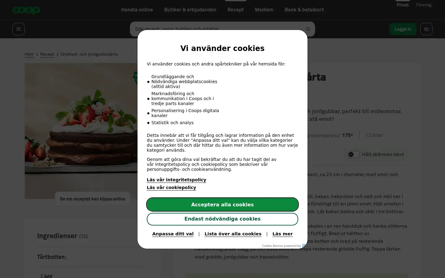 Screenshot of coop.se