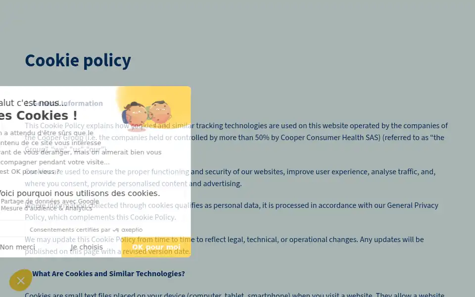 Screenshot of cooperconsumerhealth.com