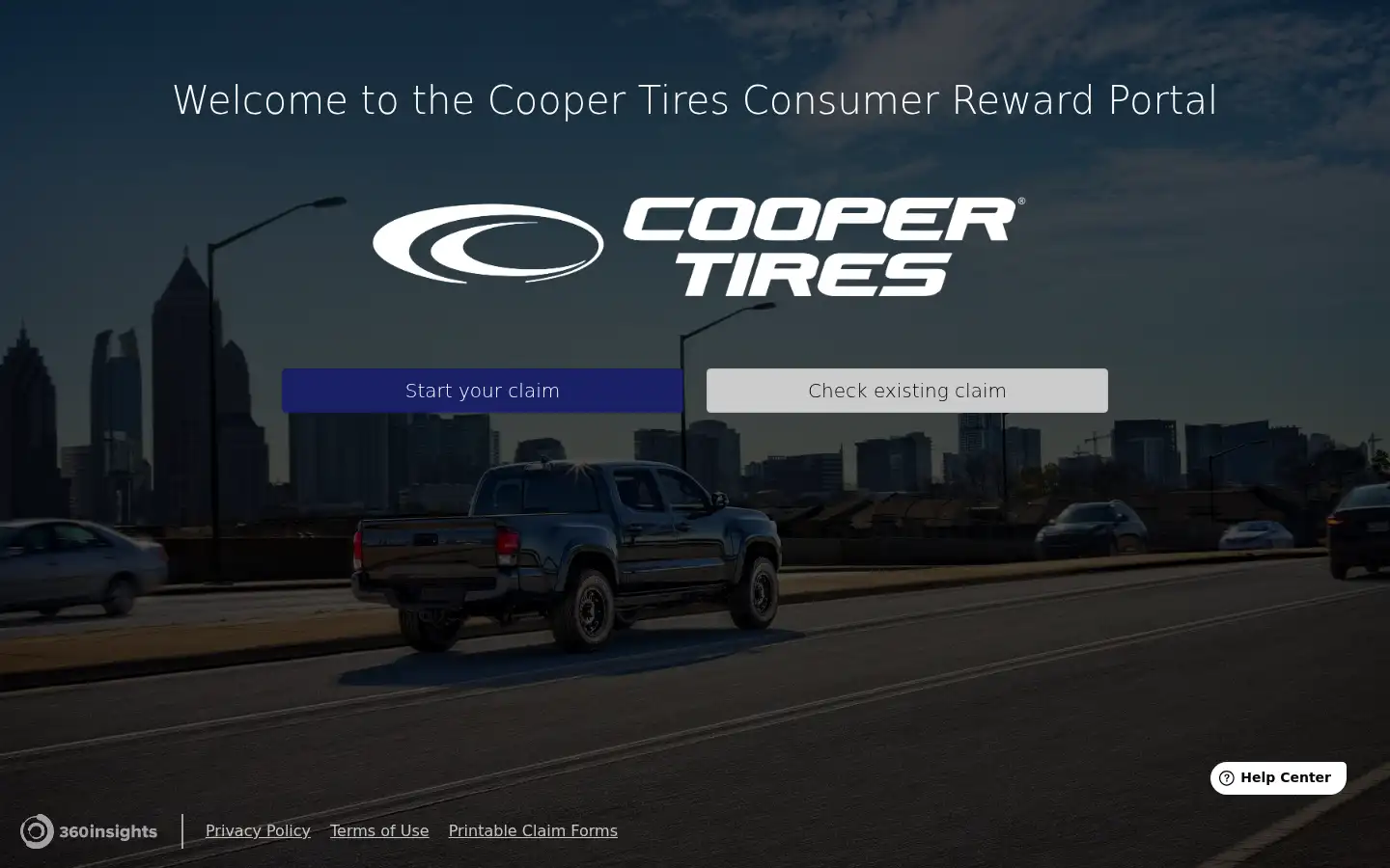 Screenshot of coopertirespromos.com