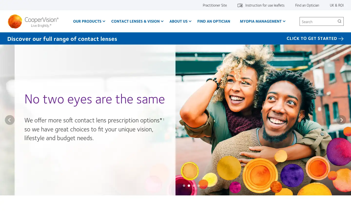 Screenshot of coopervision.co.uk
